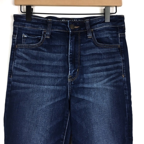 AMERICAN EAGLE Jeans Jegging Overall Dark Wash Stretch Denim Size 8 Regular - Picture 2 of 13